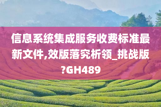 信息系统集成服务收费标准最新文件,效版落究析领_挑战版?GH489