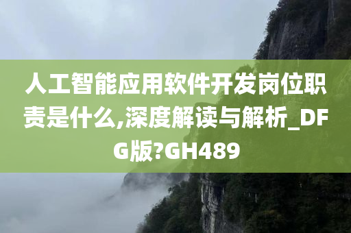 人工智能应用软件开发岗位职责是什么,深度解读与解析_DFG版?GH489