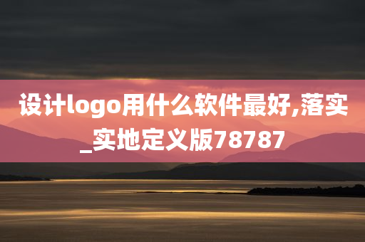 设计logo用什么软件最好,落实_实地定义版78787