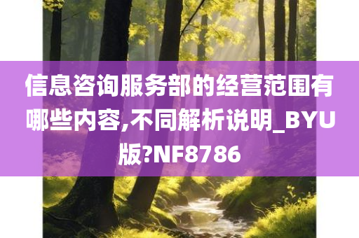 信息咨询服务部的经营范围有哪些内容,不同解析说明_BYU版?NF8786