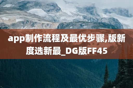 app制作流程及最优步骤,版新度选新最_DG版FF45